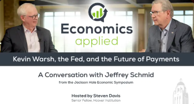 KansasCityFed's tweet photo. Kansas City Fed President and CEO Jeff Schmid spoke with @HooverInst Senior Fellow Steven J. Davis on an episode of the Economics, Applied podcast. 

Watch their conversation here: https://t.co/Vnkg3Nv7ed https://t.co/rWpat8Ds9x