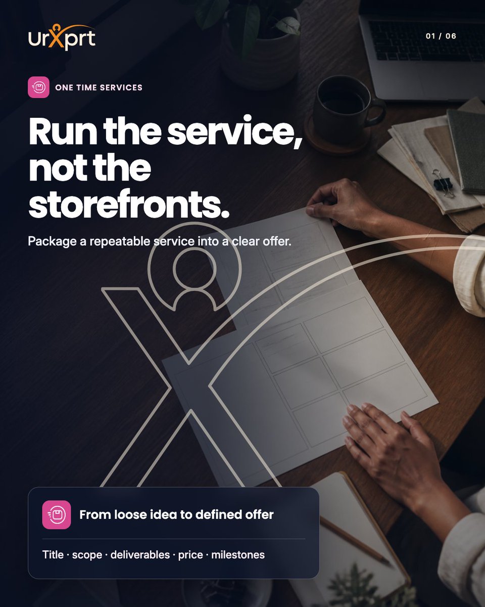 UrXprt's tweet photo. Run the service, not the storefronts.
One Time Services (OTS) on URXPRT. https://t.co/Tpg5RJ4rwt