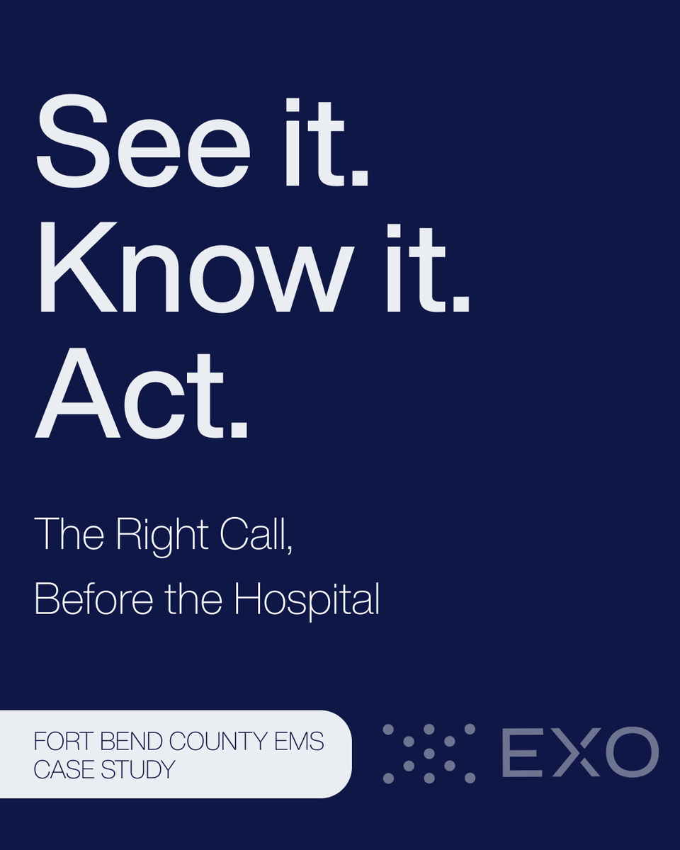 exoeffect's tweet photo. Fort Bend County EMS + Exo Iris®. Changing care in the field.
Swipe through for a preview of what they're accomplishing together.

Full story coming soon. https://t.co/T2FL4Y2nfT