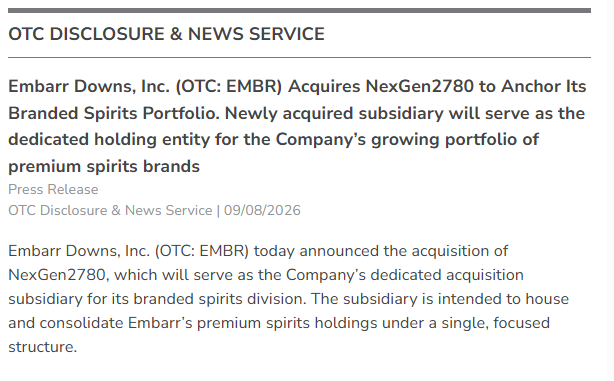 SniperFlow777's tweet photo. $EMBR Completed acquisition on NexGen2780 ^^ Who is currently in LOI/talks with Uncle Nearest Whiskey brand which was valued at 1.1B in 2024 and now roughly A $650m IN 2026 Per ongoing court records.

Only a 256M DTC and new CEO has already completed 3 revenue producing mergers in 3 months.

Absolutely ZERO dilution possible.