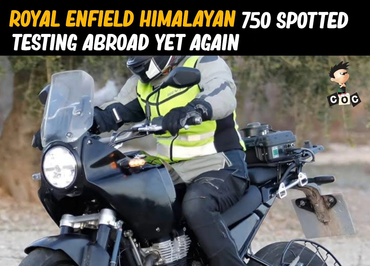 BertramGarjsi7's tweet photo. The Royal Enfield Himalayan 750 has been spotted testing in Europe. It gets a 750cc parallel-twin engine, new chassis, high exhaust, USD forks, TFT, navigation and possibly cruise control. The Himalayan 411 changed the ADV segment. https://t.co/0w2QkSoTH7