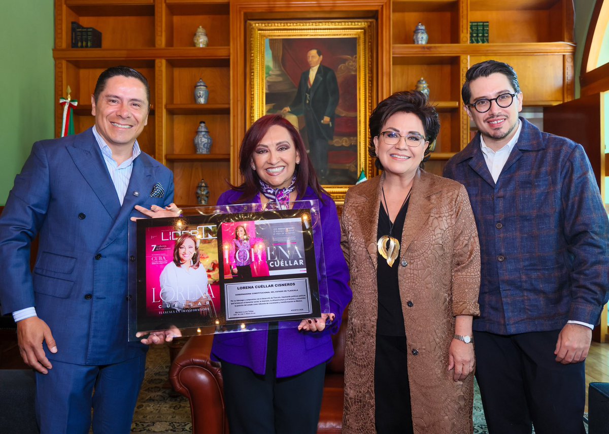 LorenaCuellar's tweet photo. Agradezco a la revista Líder IN por este reconocimiento al trabajo que hemos realizado durante estos cinco años para transformar #Tlaxcala y por el espacio para compartir las acciones en materia de seguridad, educación, infraestructura, inversión, deporte y combate a la pobreza. 

Lo recibo con mucho gusto y con el compromiso de seguir trabajando por nuestro estado.