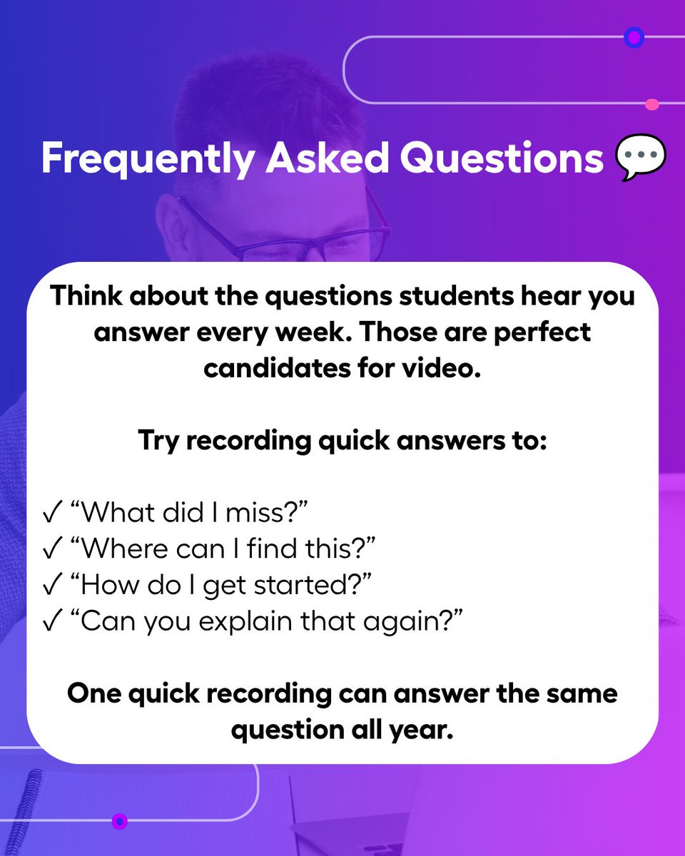 Screencastify's tweet photo. Teachers: What’s something you explain over and over? 👀

🎥 Assignment directions
💻 Tech how-tos
💬 FAQs

Record it once with Castify and give students a video they can revisit anytime.

Less repeating. More independent learning. 🙌

#EdTech #TeacherTips #Castify #Video #ClassroomTips #BacktoSchool