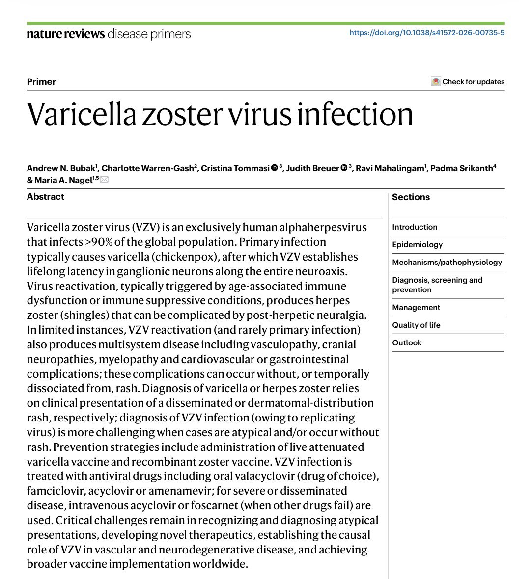 AliSMV7's tweet photo. 🔺Varicella zoster virus infection (Nature 2026) 

 https://t.co/x1ZVY8MWuj https://t.co/xNYDj2E2IK
