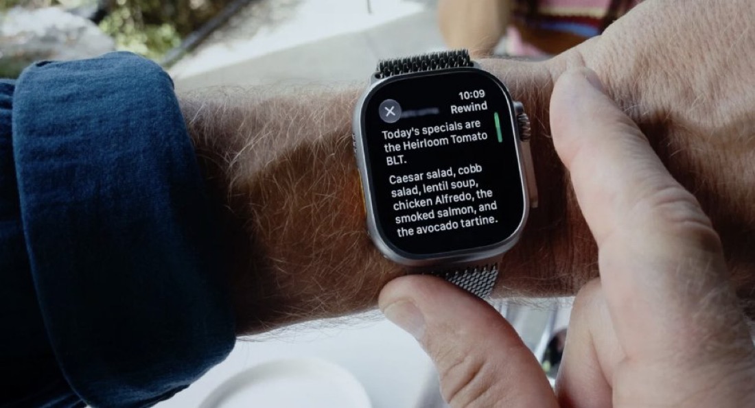 PopBase's tweet photo. Apple announces its Live Rewind feature for Apple Watch, which will allow users to view what was said around them in the previous 15 seconds. #AppleEvent https://t.co/gDH6lxLB5X