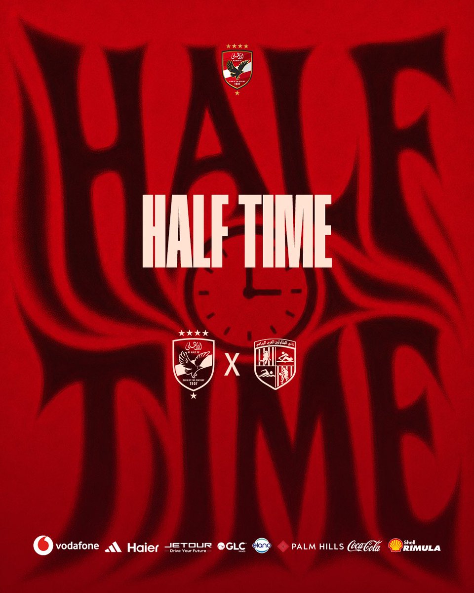 AlAhly's tweet photo. نهاية الشوط الأول 🔴

الأهلي 0️⃣
المقاولون العرب 1️⃣ https://t.co/8LveqmWT0H