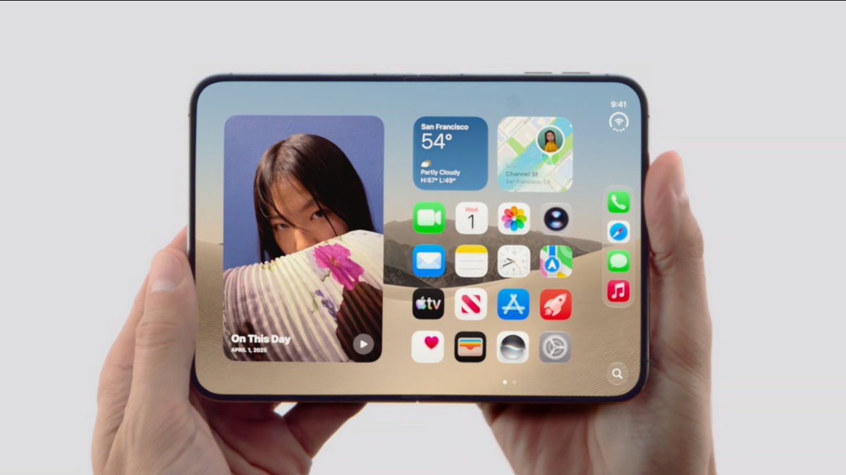 Wario64's tweet photo. iPhone Duo announced (foldable) https://t.co/eYTr81EqAa