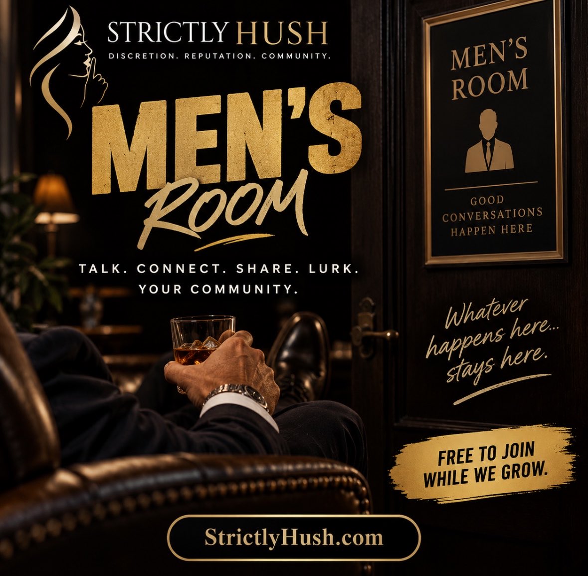 strictlyhushCEO's tweet photo. 🚪 MEN… YOUR ROOM IS OPEN. 😏

Talk. Connect. Share. Lurk. 👀
Whatever happens in the Men’s Room… stays in the Men’s Room. 🤫

🔥 FREE to join while we grow.

https://t.co/xOZpOMW6nT https://t.co/ptz9h2VCBH