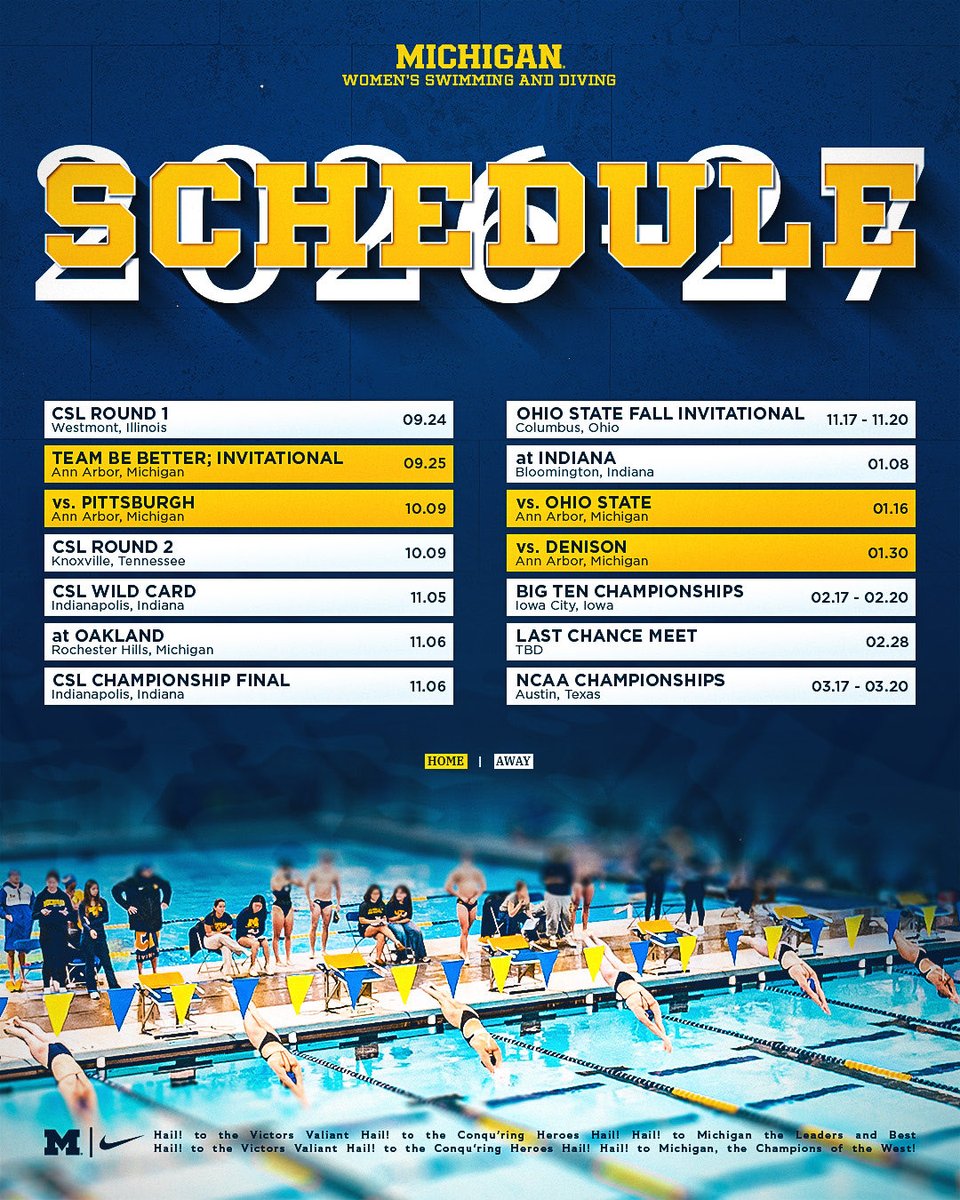 umichswimdive's tweet photo. The wait is over. 

The 2026–27 schedule is HERE〽️

#GoBlue https://t.co/2KQxikVzAn