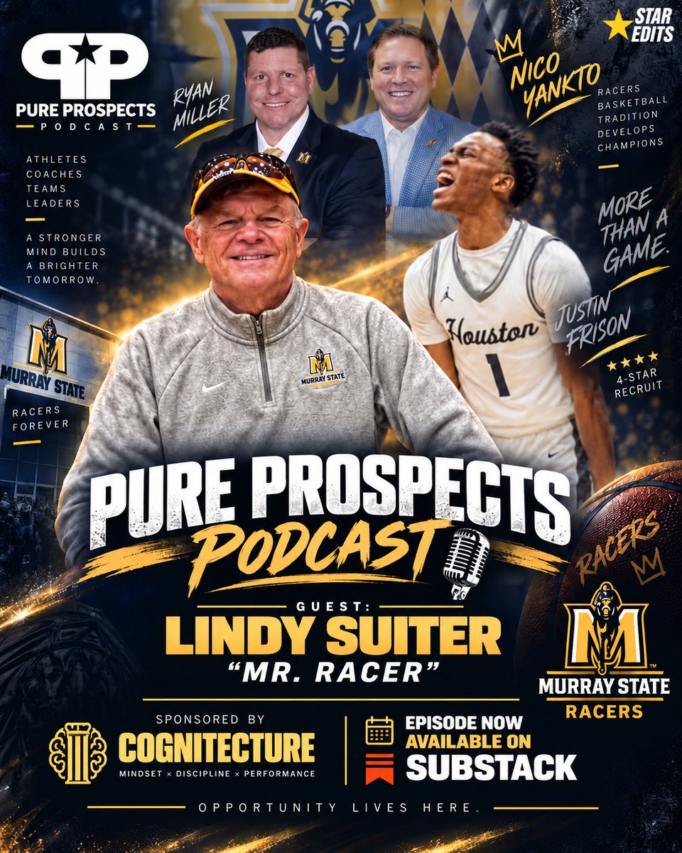 Pure_Prospects's tweet photo. 🏀 Murray State Basketball fans, tap in!
Lindy Suiter @Racerinsider joins the Podcast to talk Ryan Miller @CoachRyanMiller , 4⭐ commit Justin Frison & the future of @RacersHoops.
🎙️ Full episode available NOW on Substack, presented by Cognitecture ⬇️
https://t.co/caVQC1Xln3 https://t.co/wKLZJF0uTg