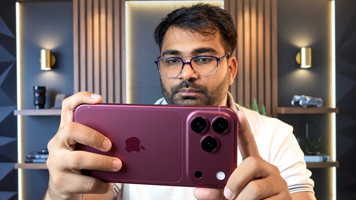 hsrox43's tweet photo. Hands-on with the new iPhone 18 Pro 📱🔥

That deep burgundy finish, triple-camera setup and premium Pro design look seriously impressive in hand. 👀

Would you pick this color?

#iPhone18Pro #iPhone18ProMax #Apple #AppleEvent #iPhone18 #TechNews #AppleLaunch https://t.co/fMucoKEPyC