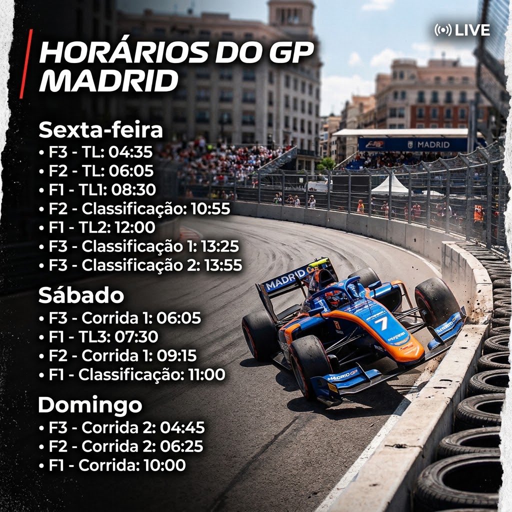 Formulabr77's tweet photo. 🇪🇸Horários do fim de semana em Madrid. https://t.co/Inn3hevIYQ
