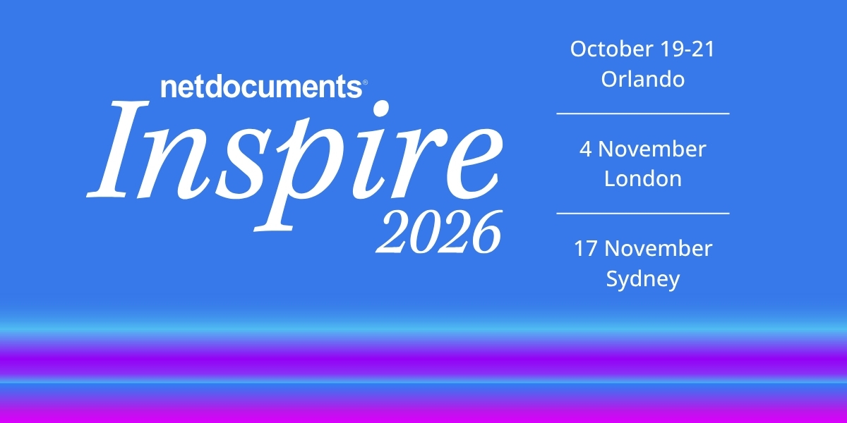 netdocuments's tweet photo. Registration is open for the NetDocuments 2026 Inspire user conferences being held in Orlando, London, and Sydney. Join us!  This year’s areas of focus will include:

* Legal Context Graph
* MCP (Model Context Protocol)
* Legal AI Assistant, Smart Answers & Ready-to-go AI Apps
* Security & Governance
* NetDocuments Core Platform
* Microsoft Integrations

Plus much more! Save your spot:
 📍Orlando, October 19-21: https://t.co/ZhCnnAlucY
📍London, 4 November: https://t.co/fBymXrrtcX
📍Sydney, 18 November: https://t.co/NkGkUjXLY4 
 
We’ll see you at #NDInspire26!
