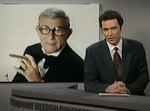 NormSNLJokes's tweet photo. And finally, on a sad note, the entire nation joins us here at Weekend Update in mourning the death of comic legend George Burns.

Let this be a lesson to all you kids out there:

Smoking kills. https://t.co/yFu6rh4JzL