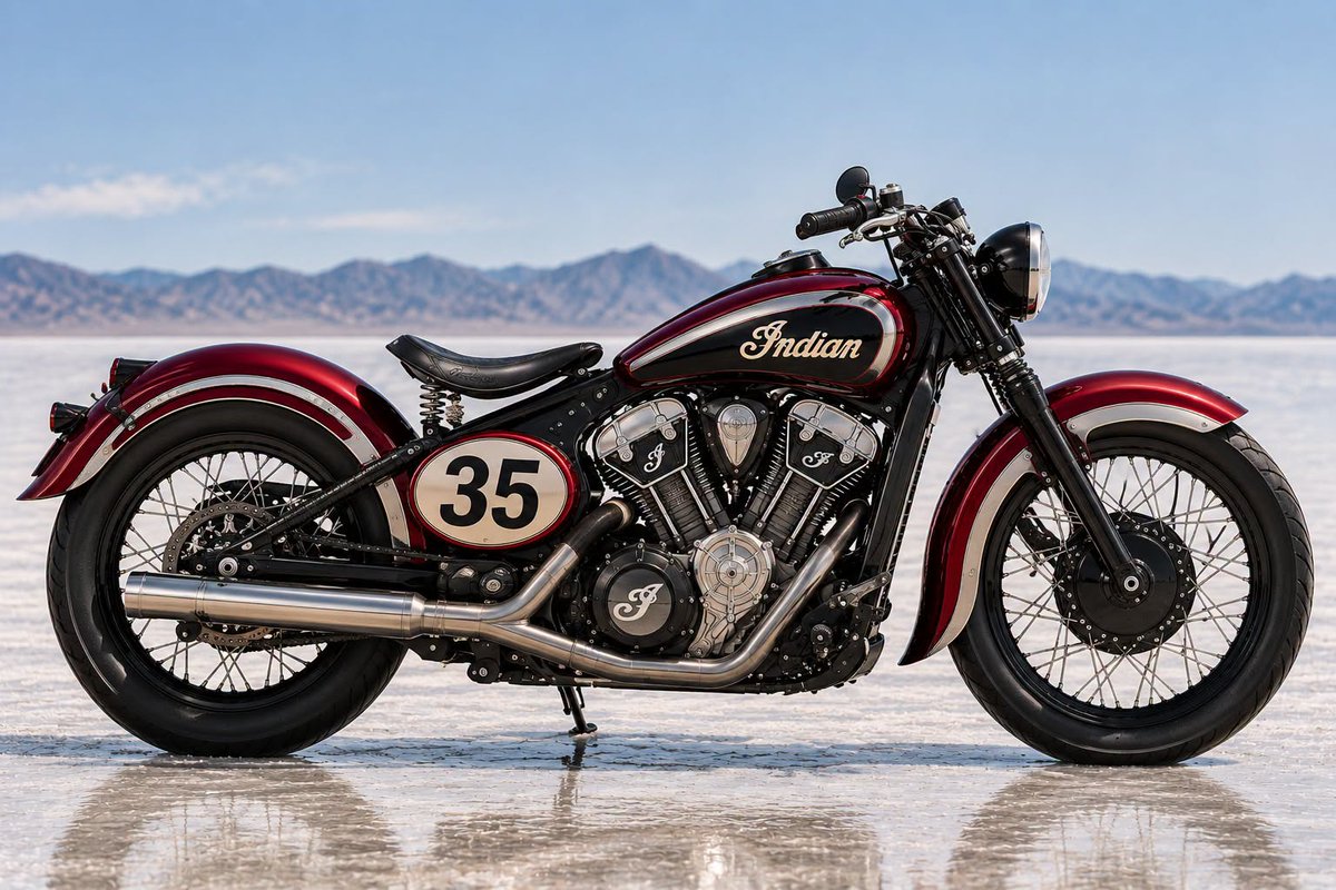 Moto_History's tweet photo. This Indian Scout mimicks the "Worlds Fastest Indian" built by Burt Munro. Indian has a rich history! #indianmotorcycles #americanmotorcycles #custommotorcycles #modernvintage #cruiser https://t.co/UzR2F5fO8L
