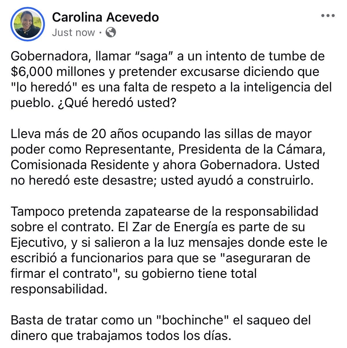 Bonita_Radio's tweet photo. La gente le responde a la gobernadora @Jenniffer cuando reduce a “saga” el contrato fatulo de Power Expectations #ponloenlanevera https://t.co/hnPmTeqIXg