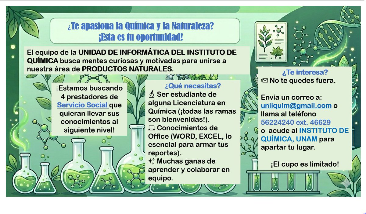 UNIIQUIM's tweet photo. ¡Ven a conocernos! https://t.co/zWpuguJqbP