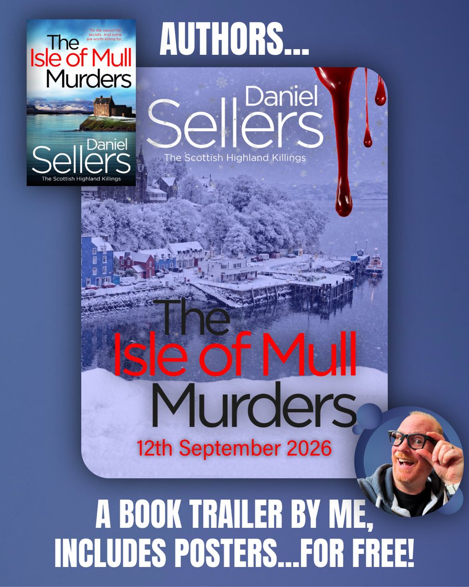 PolaroidHead's tweet photo. Authors, I won’t just make you a book trailer, I’ll include posters too!📚🎞️

Giving you MORE content to promote your book! 🙌🏻📖

📧 video@doublepolaroid.co.uk - Just ask for Kev 😉

Poster made for: @DJSellersAuthor - “The Isle of Mull Murders”

#booktrailer @BoldwoodBooks https://t.co/Jn1HQnmrV3