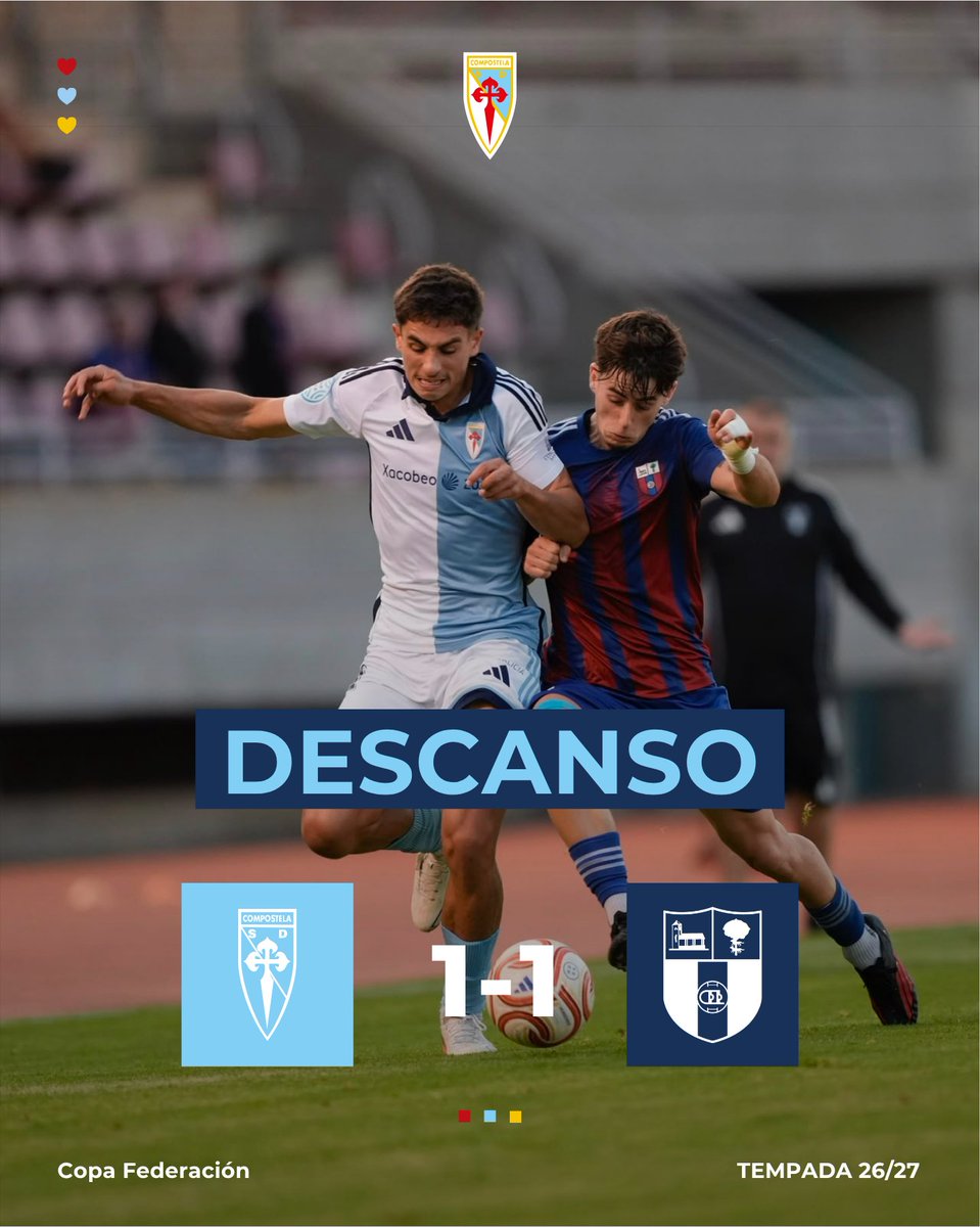 SD_Compostela's tweet photo. ⏸️ DESCANSO DA PRÓRROGA

COMPOS 1️⃣-1️⃣ @cd_derio

#CopaFederación #ComposDerio https://t.co/giLS74MuGC