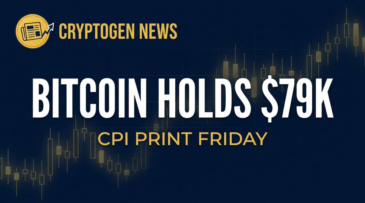CryptoGenNews's tweet photo. BTC is holding almost $79K after bouncing off $77.6K — spot buyers led the recovery, not leverage. All eyes on Friday's CPI print. 👀 #Bitcoin #BTC #CPI #CryptoNews #CryptoGenNews https://t.co/itQg4DxlCl