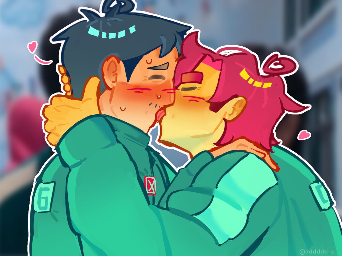 addddd_e's tweet photo. drawing that ai slop of inhun kissing so you dont have to use it #inhun #squidgame https://t.co/VSsbysyXzO