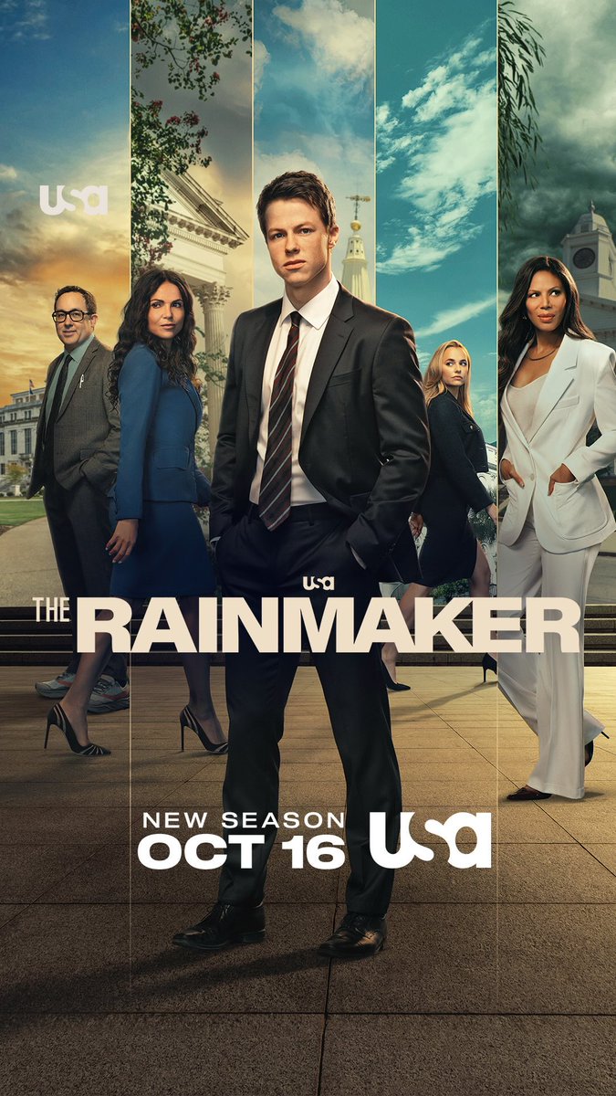 BRParrilla's tweet photo. Pôster oficial da segunda temporada de “The Rainmaker”, que terá sua estreia no dia 16 de Outubro, na USA Network. ☔️🔥 https://t.co/Hz5NgJywwx