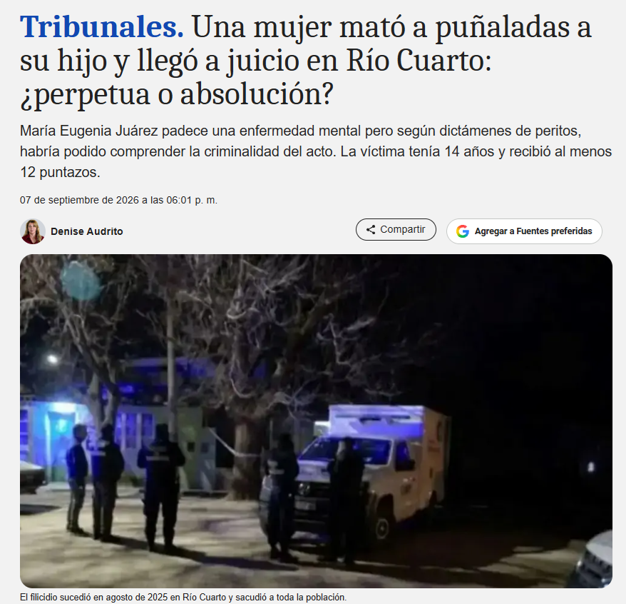 DPastren's tweet photo. Una mujer mató a puñaladas a su hijo y llegó a juicio en Río Cuarto
https://t.co/zGjNvxXsCF https://t.co/6BNVLLjmaD