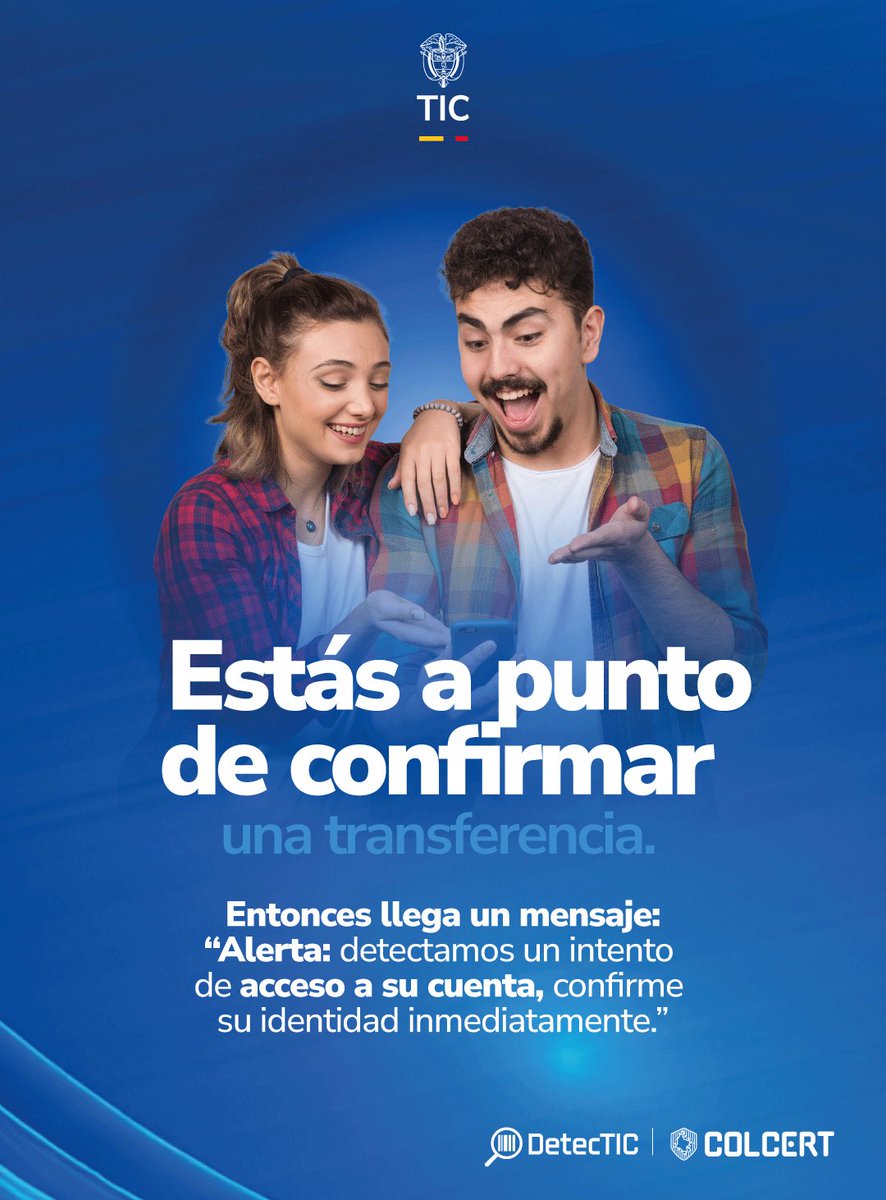 colCERT's tweet photo. El fraude también llega disfrazado de un enlace o archivo. 🔎 Antes de abrir, verifica con #DetecTIC, una herramienta gratuita del #ColCERT con la que puedes validar y tomar decisiones más seguras.
Ingresa a:👉 https://t.co/ME6wXJLnVc
#MásPreparados #LaSeguridadDigitalNosUne https://t.co/BiMEGuCMj9