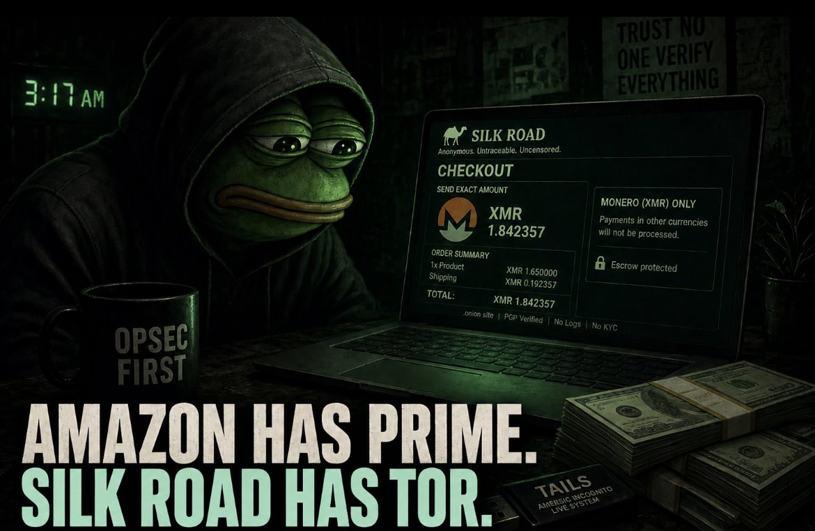 SilkRoadonSF's tweet photo. Silk Road had tor.

Stay Anonymous Frens. https://t.co/mLcy935IKh