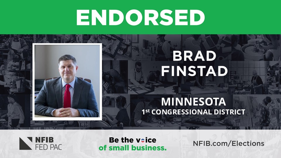 NFIB's tweet photo. New: #NFIB's FED PAC #endorses @BradFinstad for election to Minnesota's 1st Congressional District. #smallbusiness #Minnesota
"Rep. Brad Finstad is a small business owner and NFIB member who has a first-hand understanding of what issues small business owners in Minnesota face. He has been a champion for small businesses. NFIB stands with Rep. Finstad in his bid for re-election.” – Dylan Rosnick, NFIB Director of Government Relations.
https://t.co/CzP0JD76x2
