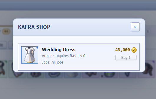 sayhell02912845's tweet photo. The Wedding Dress is quite the luxury item in @IdleROGame 👰✨

It costs 43,000 Zeny, requires Base Lv 0, and can be equipped by all jobs. Definitely more of a fashion flex than a cheap upgrade! 😂💰

#IdleRO https://t.co/LxqFWVMNV4