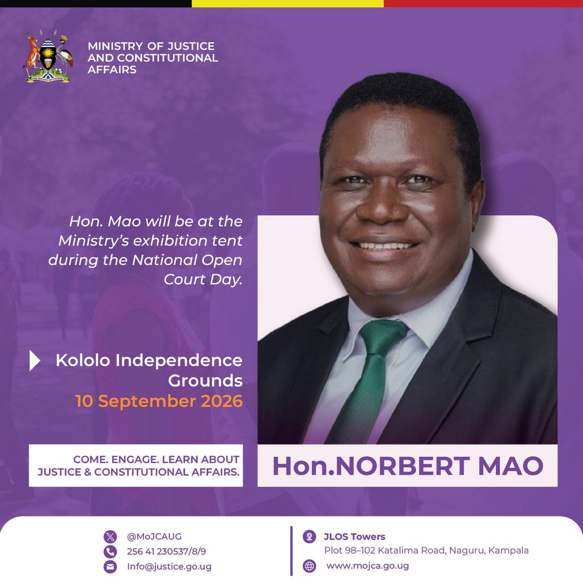 Image for the Tweet beginning: @MoJCAUG awaits at the @JudiciaryUG