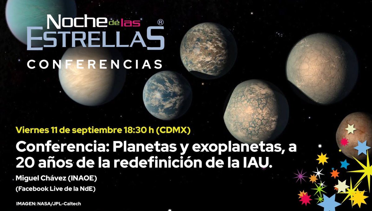 Nde_Cuernavaca's tweet photo. Conferencia: Planetas y exoplanetas, a 20 años de la redefinición de la IAU 🪐

🗓️ Viernes 11 de septiembre a las 18:30 hrs.
📹 En vivo por: https://t.co/R9Qn8m1DTq

¡Última capacitación para la #NdE2026!

#UNAM #UNAMMorelos #Cuernavaca #UAEM #CIQ #CIICAp https://t.co/mOFlk3uWIy
