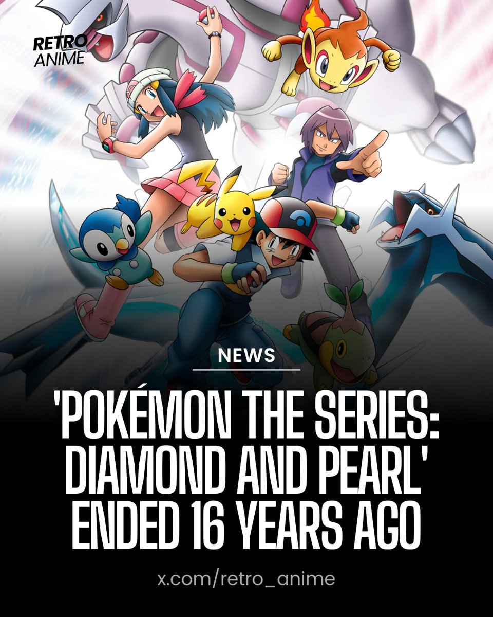 retro_anime's tweet photo. 16 years ago today, Pokémon the Series: Diamond and Pearl ended in Japan

The series ran for 191 episodes and followed Ash, Dawn, and Brock through the Sinnoh region

This one holds a special place in my heart and will always be one of my favorite eras of Pokémon https://t.co/NWRz706ktP