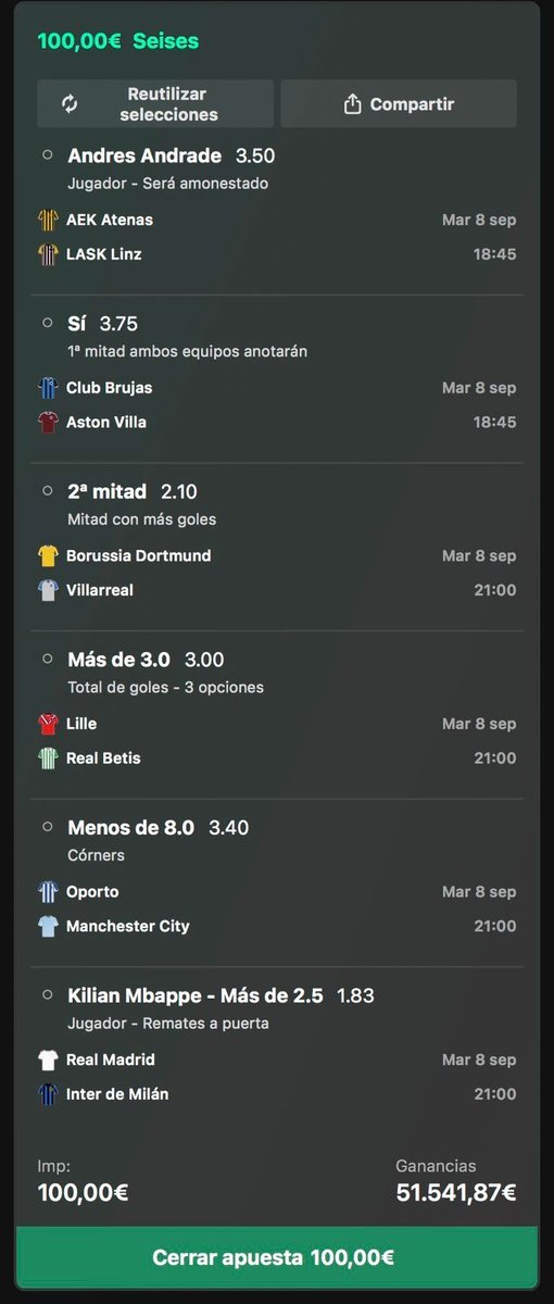 elprodelascombi's tweet photo. 🔥 CUOTA 500 ACERTADA 🔥

Ayer en los partidos de CHAMPIONS volvimos a hacerla grande. 💰🏆

CUOTA 500 VERDE ✅
Los que confiaron, MULTIPLICARON. 🚀

Y esto no acaba aquí… HOY SEGUIMOS. 🔥 https://t.co/bhtznVnhFM