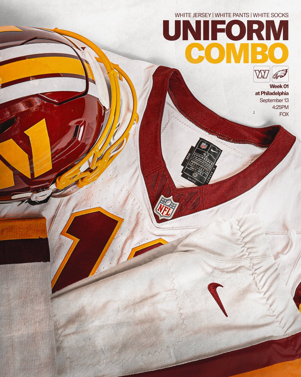 Commanders's tweet photo. all white for week one https://t.co/LXBXzJNz7E