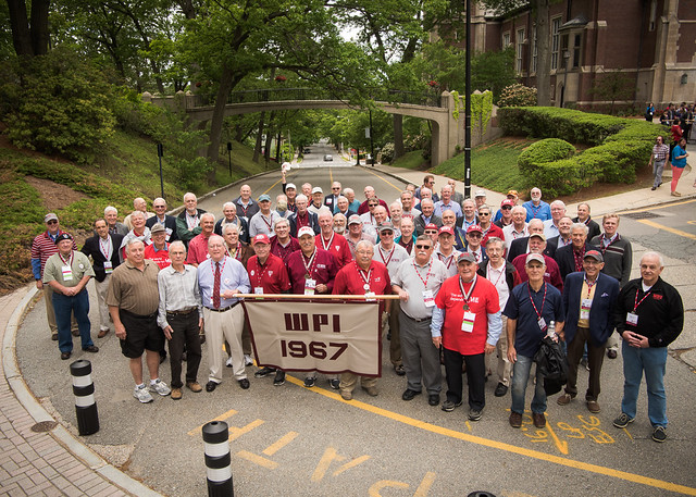 WPI's tweet photo. Class of 1971? 1996? 2013? Can you find your year in these photos? 🎉

These class banners are from Alumni Bridge Crossing, one of the many ways WPI alumni come together and celebrate their reunion each year at Homecoming.

What year did you cross the bridge? 👇 https://t.co/G1e2XsWvce