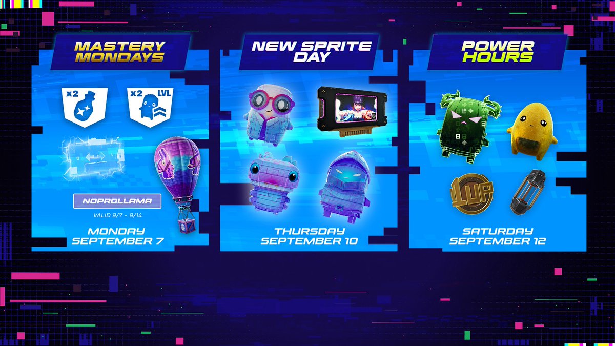 FortniteFNLK's tweet photo. FORTNITE NEW UPDATE 42.20! 

- Chapter 7 Season 4 Battle Pass Super Styles
- Lil Wayne Skin 
- Gold Punk Skin 
- New Admin Panel Cheat Codes 
- New Loot Hack Loot Pool 
- FREE Sprite Mastery Back Bling 
- Rocket Ram Unvaulted
- Tracking Visor Unvaulted
- Banana Of The Gods Unvaulted
- New Sprites 
- Bullet Sprite
- Dumpster Dive Sprite
- Honey Sprite
- Pond Sprite 
- 99 Nights In The Forest The Deer Skin
- Persona 5 Joker Skin
- Kingdom Hearts Sora Skin
- Screamer Hiroshi Jackson Skin
- Pac Man Sidekick
- Persona 5 Morgana Sidekick
- Resident Evil Skins Updated?
- Polo Prodigy Skin LEGO Update?
- New Blitz Update 
- New Blitz Map 
- New Blitz Loot Pool Update
- New Reload Update 
- New Reload Loot Pool Update 
- New Reload Map
- New Pets Sidekicks 
- New Jam Tracks 
- New Skins, Emotes, Bundles, Packs
- New Icon Series Emotes
- New Car Body’s 
- New Kicks 
- Updated Item Shop Tabs 
- Map Changes
- New Weapons or Items 
- Unvaulted Weapons or Items

RELEASE DATE: THURSDAY SEPTEMBER 17 AT 4AM ET!