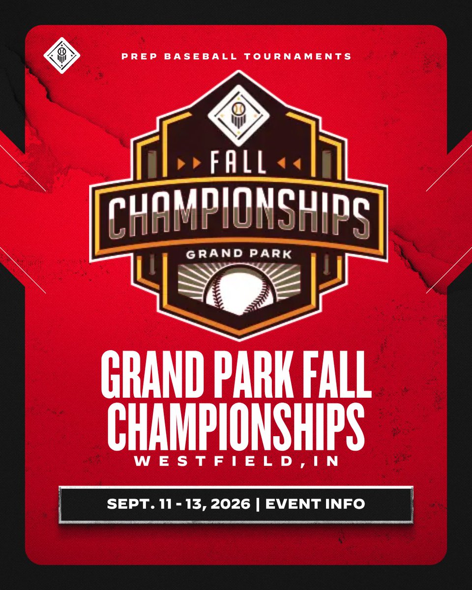 PBTourney's tweet photo. 𝐆𝐫𝐚𝐧𝐝 𝐏𝐚𝐫𝐤 𝐅𝐚𝐥𝐥 𝐂𝐡𝐚𝐦𝐩𝐢𝐨𝐧𝐬𝐡𝐢𝐩𝐬: 𝘢𝘭𝘭 𝘵𝘩𝘦 𝘭𝘪𝘯𝘬𝘴 𝘺𝘰𝘶'𝘭𝘭 𝘯𝘦𝘦𝘥⬇️🍂 

𝗧𝗲𝗮𝗺𝘀⚾: https://t.co/tpDEgCfo6H
𝗦𝗰𝗵𝗲𝗱𝘂𝗹𝗲🗓️: https://t.co/738oONhq6p 

Just 𝙏𝙒𝙊 short days away! Check back in here for all the action⏳

@PrepBaseball || @PrepBaseballIN 
@BullpenEvents