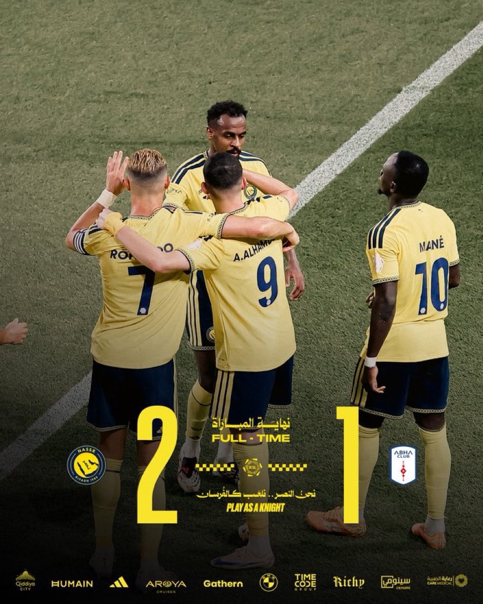 ABF_2026's tweet photo. #النصر_ابها 
الف مبروك فوز العالمي ،، ومشاركة الصداره …
ماكنت مباراة سهله رغم غياب ا��رز العناصر ..
مبروك مره اخرى لكل العالمين 💛💙 https://t.co/HYebawS7fe