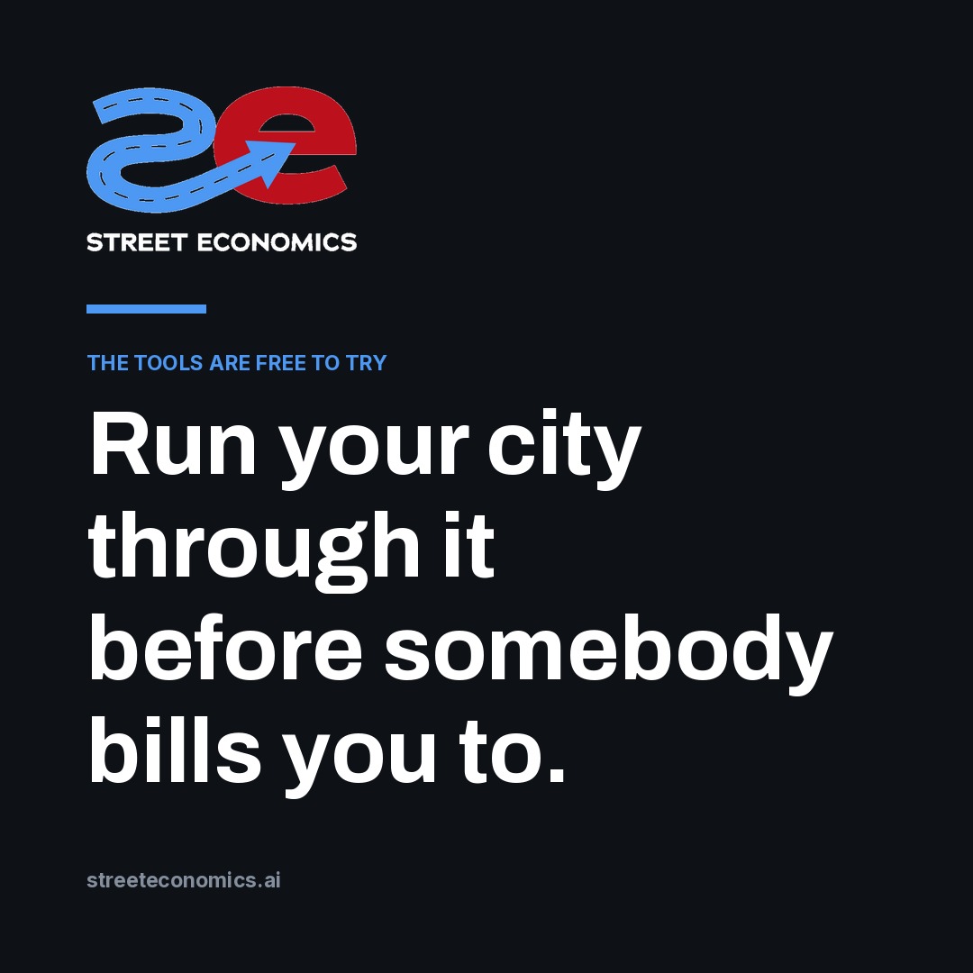 Streetconomics's tweet photo. Run your city through it before somebody bills you to.

https://t.co/eKSlcime2n https://t.co/vCi1QnpoFH