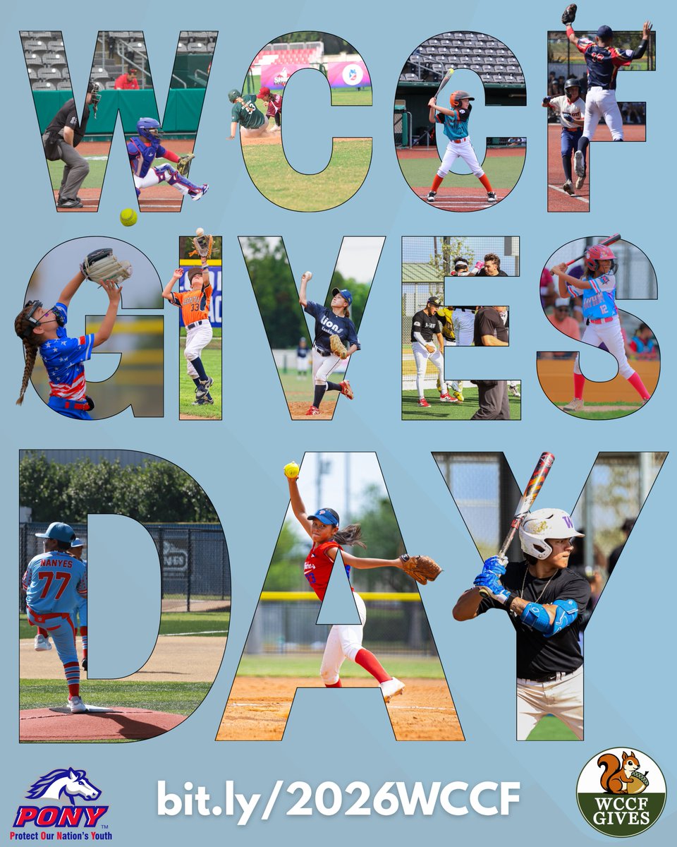 PONYbbsb's tweet photo. The 2026 WCCF Gives Day is HERE‼️

You can help PONY Baseball and Softball by giving a gift through WCCF Gives. For more information, please visit https://t.co/kcnEqUL0QN.

📅 TODAY 8 AM - 8 PM EST
🔗 https://t.co/6xmprkIj1p
🔗 https://t.co/q1PRBvOIWc https://t.co/87lZpAZk7x