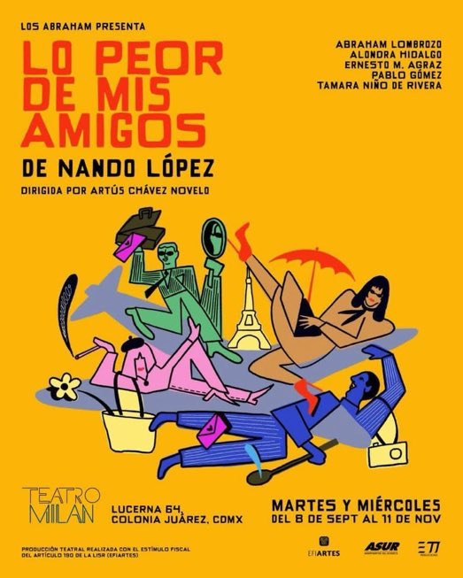 _MenuTeatral's tweet photo. Gana un pase doble para #LoPeorDeMisAmigos hoy a las 8:30 pm, RT y ❤️ y comenta tu nombre completo, dirección y alcaldía del recinto y nombre del director. ¡Suerte! https://t.co/tjRV43vltn