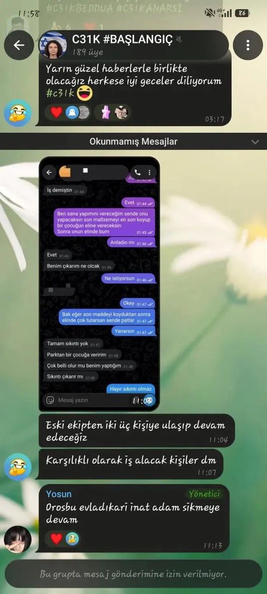 Crazy_Kontes's tweet photo. ARKADAŞLAR YENİ BİLGİ:

ÜZÜLEREK PAYLAŞIYORUM. 😔🤬

ALINAN C31K ÜYELERİNDEN BİRİ SALINIVERİLMİŞ. TELEGRAM DA BÜYÜK GRUPLARI KAPATILMIŞ YENİ GRUPLAR AÇIYORLAR BİLGİNİZE! 

GÖRÜNTÜLERİ ALIP CİMERE ŞİKAYET EDİN! CİMER ŞİKÂYETLERİ DİKKATE ALIYOR.ALMALIDA.
#HayvanKatliamınaDurDe https://t.co/bdnyYTvU3d