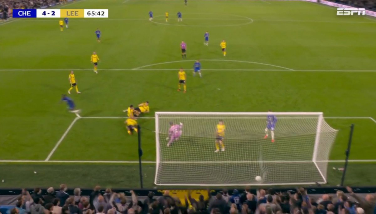 baaezche's tweet photo. GOOOOOL DEL CHELSEA🔵||#CFC 
Lo perdía por dos goles y ahora LO GANA por dos goles.

⚽ WELBECK 65'

CHELSEA 4-2 LEEDS https://t.co/uLJRwim6lk