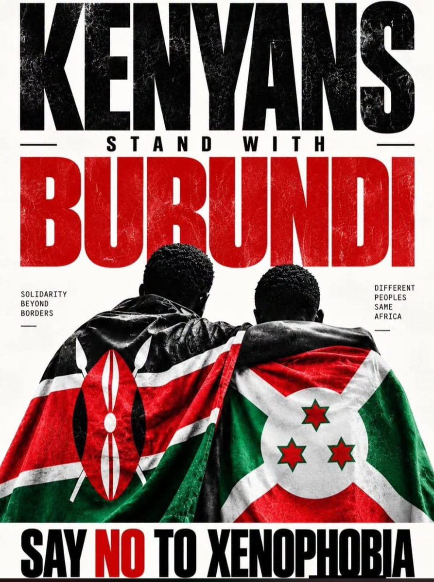 KusiniUpdates's tweet photo. 🇰🇪🤝🇧🇮 KENYANS STAND WITH BURUNDIANS
Kenyans are coming out in solidarity with the Burundian community, sending a clear message: NO TO XENOPHOBIA. 🚫#KusiniUpdates #Kenya #Burundi #SayNoToXenophobia #StopXenophobia #Unity #EastAfrica https://t.co/P8AhlNb159