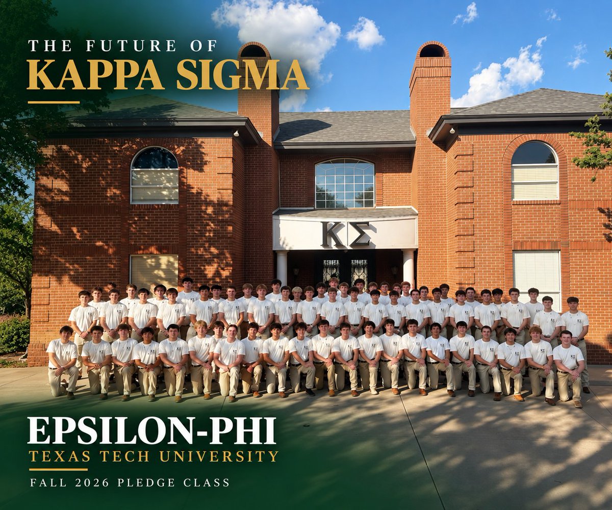 KappaSigmaHQ's tweet photo. The future of Kappa Sigma is here.

Across the country, the next generation of Kappa Sigma Brothers is beginning its journey in A Brotherhood Like No Other.

Congratulations to the Fall 2026 Pledge Classes of Omicron-Gamma (Arkansas Tech University), Xi (University of Arkansas), Epsilon-Phi (Texas Tech University), and Gamma-Omicron (University of Kansas). These men are the future of our Brotherhood, and their Kappa Sigma story is just getting started.

Welcome to Kappa Sigma.

#RushKappaSigma