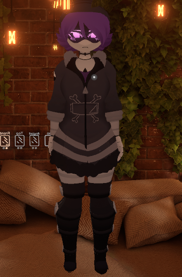 Goldonexs's tweet photo. @SourpatchVT i took pics of your uzi avatar i use in a cozyplace on VRC tho i dont have full body track so these are all i can snap https://t.co/peu2l8OhFC
