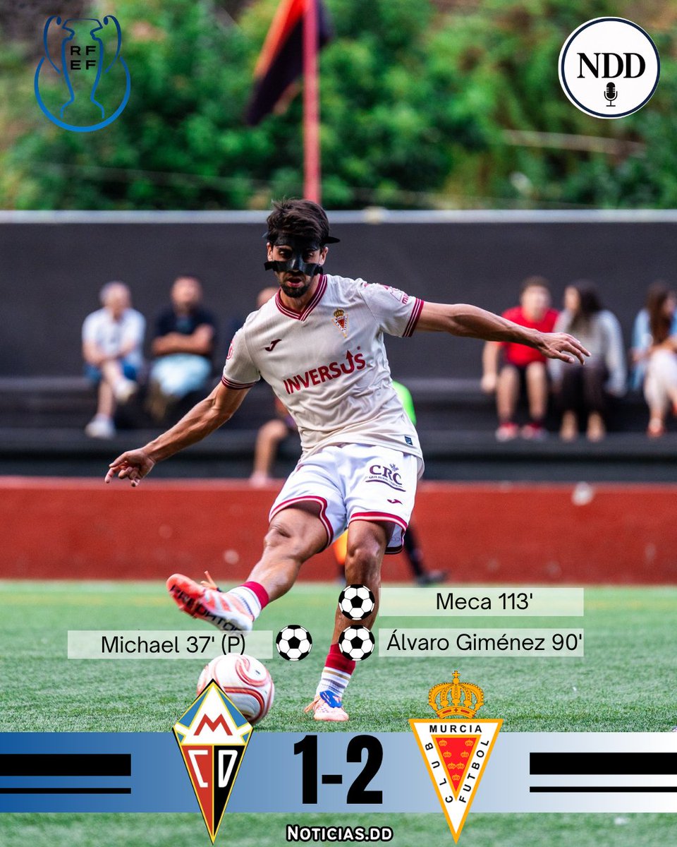 nddsport's tweet photo. El Real Murcia vence y ya está en los 1/8 de la Copa RFEF.

Le costó más de lo previsto al equipo, pero el objetivo está cumplido.

⭐ ¡Lo de Javi Moreno es de otro planeta! No importa la competición, sigue siendo el mejor. https://t.co/tcu7ef0tWM