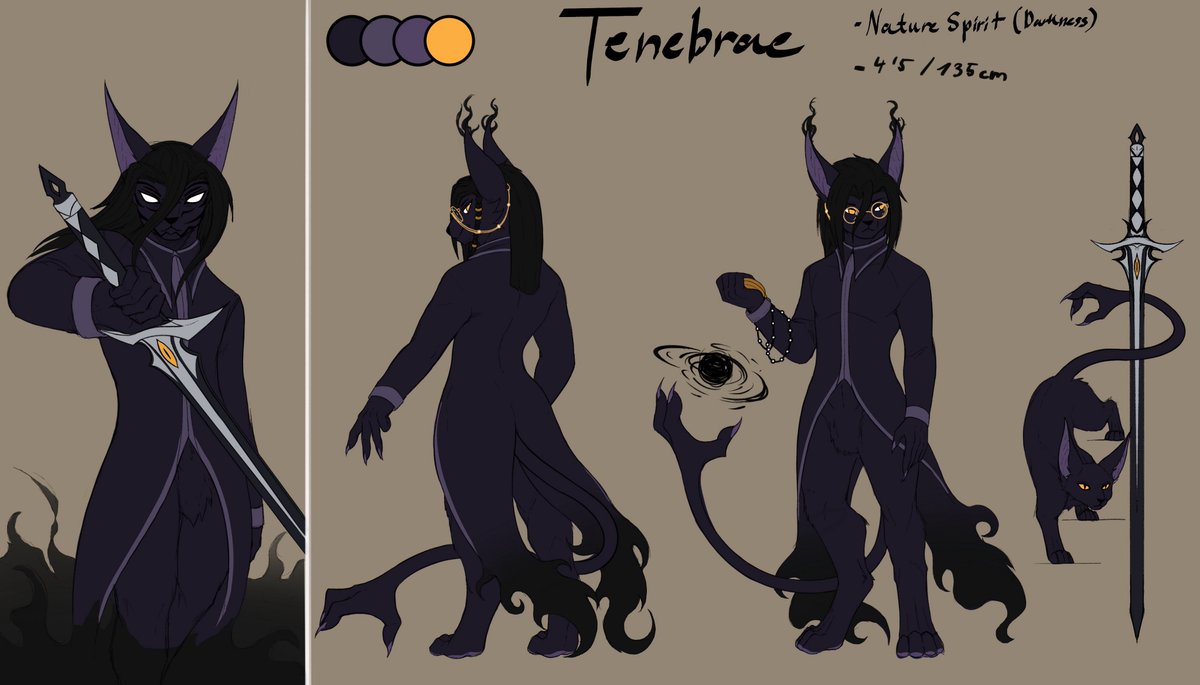 KileyMoride's tweet photo. And not to forget the little shadow cat that accompanies the archdemon Yokubō on his journeys

Meet Tenebrae! And yes it is my own interpretation of Tenebrae from Tales of Symphonia.

Art done by @Aroumono https://t.co/3q4W7v6AJF